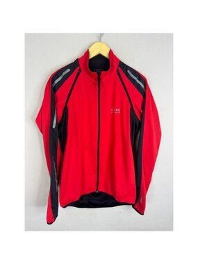 Gore Bike Wear Windstopper Soft Shell Cycling Jacket Red Black Mens Medium